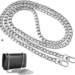Silver Chain Strap with Black Bag